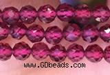 CTG1655 15.5 inches 3.5mm faceted round tiny red garnet beads