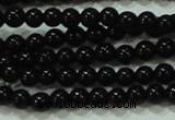 CTG17 15.5 inches 2mm round A grade tiny black agate beads