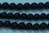 CTG20 15.5 inches 4mm round B grade tiny black agate beads