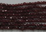 CTG201 15.5 inches 2.5mm faceted round tiny red garnet beads