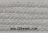 CTG202 15.5 inches 3mm faceted round tiny white crystal beads