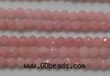 CTG203 15.5 inches 3mm faceted round tiny Chinese pink opal beads