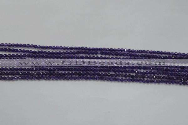 CTG205 15.5 inches 3mm faceted round tiny amethyst gemstone beads