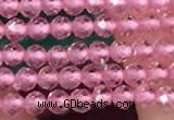 CTG2113 15 inches 2mm faceted round tiny quartz glass beads