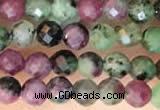 CTG2183 15 inches 2mm,3mm faceted round ruby zoisite beads