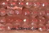 CTG2204 15 inches 2mm,3mm faceted round cherry quartz beads