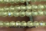 CTG2250 15 inches 2mm faceted round natural olive quartz beads