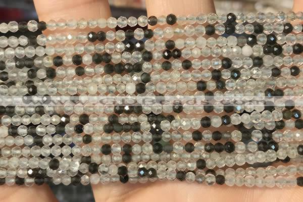 CTG2256 15 inches 2mm faceted round ghost crystal beads