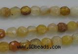 CTG226 15.5 inches 3mm faceted round tiny yellow botswana agate beads