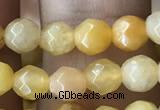 CTG2517 15.5 inches 4mm faceted round yellow jade beads