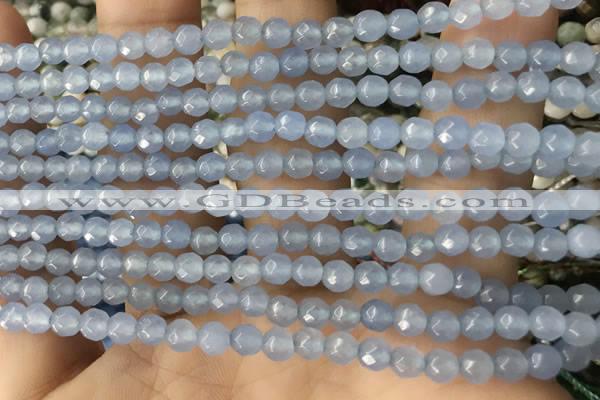 CTG2530 15.5 inches 4mm faceted round agate beads wholesale