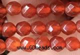 CTG2531 15.5 inches 4mm faceted round red agate beads wholesale