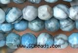 CTG2535 15.5 inches 4mm faceted round blue crazy lace agate beads