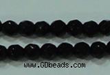 CTG30 15.5 inches 3mm faceted round black agate beads wholesale