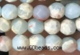 CTG3546 15.5 inches 4mm faceted round serpentine jasper beads