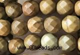 CTG3548 15.5 inches 4mm faceted round wooden jasper beads