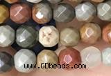 CTG3551 15.5 inches 4mm faceted round imperial jasper beads