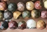 CTG3552 15.5 inches 4mm faceted round picasso jasper beads