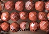 CTG3554 15.5 inches 4mm faceted round red jasper beads