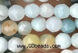 CTG3571 15.5 inches 4mm faceted round amazonite beads wholesale