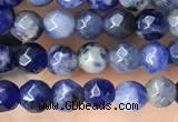 CTG3573 15.5 inches 4mm faceted round sodalite beads wholesale