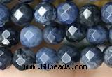 CTG3574 15.5 inches 4mm faceted round dumortierite beads