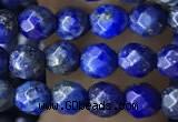 CTG3575 15.5 inches 4mm faceted round lapis lazuli beads