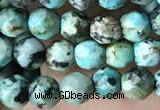 CTG3577 15.5 inches 4mm faceted round African turquoise beads