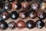 CTG3589 15.5 inches 4mm faceted round red tiger eye beads