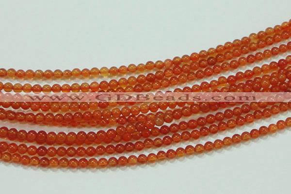 CTG37 15.5 inches 2mm round grade A tiny red agate beads wholesale