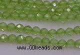 CTG500 15.5 inches 2mm faceted round tiny peridot gemstone beads