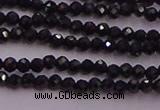 CTG501 15.5 inches 2mm faceted round tiny black spinel beads