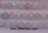 CTG505 15.5 inches 4mm faceted round tiny morganite beads