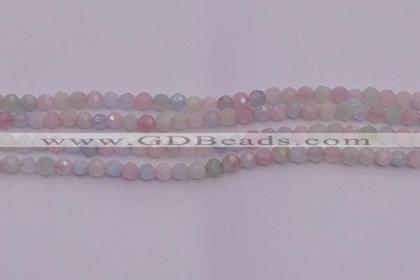 CTG505 15.5 inches 4mm faceted round tiny morganite beads