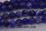 CTG513 15.5 inches 4mm faceted round tiny sodalite beads