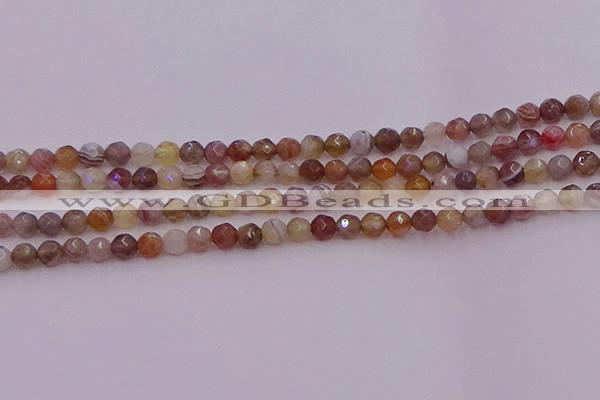 CTG514 15.5 inches 4mm faceted round tiny botswana agate beads