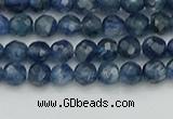 CTG557 15.5 inches 4mm faceted round tiny blue kyanite beads