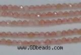 CTG606 15.5 inches 2mm faceted round peach moonstone beads