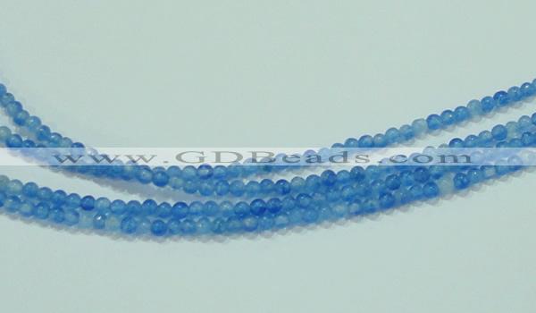 CTG62 15.5 inches 2mm round tiny dyed white jade beads wholesale