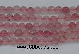 CTG625 15.5 inches 2mm faceted round strawberry quartz beads