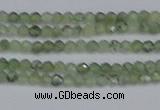 CTG633 15.5 inches 2mm faceted round green rutilated quartz beads