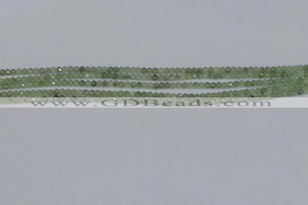 CTG633 15.5 inches 2mm faceted round green rutilated quartz beads