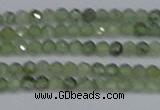 CTG634 15.5 inches 3mm faceted round green rutilated quartz beads