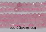 CTG636 15.5 inches 3mm faceted round Madagascar rose quartz beads