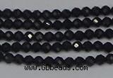 CTG643 15.5 inches 2mm faceted round black tourmaline beads