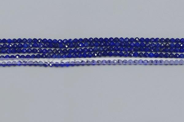 CTG650 15.5 inches 3mm faceted round lapis lazuli gemstone beads