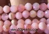 CTG734 15.5 inches 4mm faceted round tiny pink opal beads