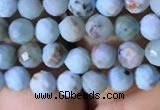 CTG771 15.5 inches 5mm faceted round tiny larimar gemstone beads