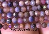 CTG797 15.5 inches 2mm faceted round tiny ruby sapphire beads