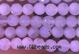 CTG832 15.5 inches 4mm faceted round tiny white moonstone beads